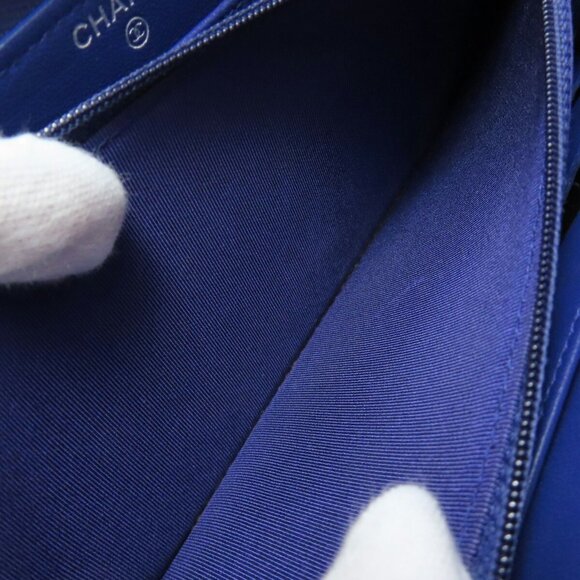 CHANEL Purple Lambskin Leather Logo Wallet - Picture 5 of 11